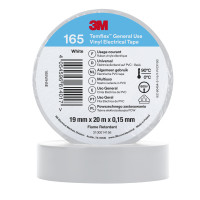 Banda electrică de vinil 3M ™ ™ TEMFLEX ™ 165, alb, 19 mm x 20 m, 100 rulouri/carcasă