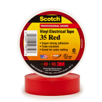 Banda electrică de codificare a culorilor scotch® vinil 35, roșu, 19 mm x 20 m