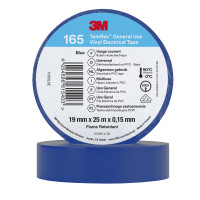 Banda electrică de vinil 3M ™ ™ TEMFLEX ™ 165, albastru, 19 mm x 25 m, 100 rulouri/carcasă