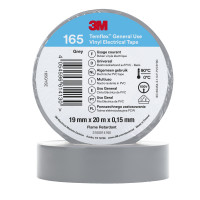 Banda electrică de vinil 3M ™ ™ TEMFLEX ™ 165, Grey, 19 mm x 20 m, 100 role/carcasă