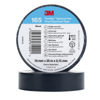 Banda electrică de vinil 3M ™ ™ TEMFLEX ™ 165, negru, 19 mm x 20 m, 100 rulouri/carcasă