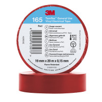 Bandă electrică de vinil 3M ™ ™ TEMFLEX ™ 165, roșu, 19 mm x 20 m, 100 rulouri/carcasă