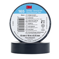 Banda electrică de vinil 3M ™ ™ TEMFLEX ™ 165, negru, 15 mm x 10 m, 100 rulouri/carcasă