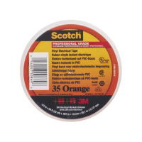 Banda electrică de vinil Scotch® 35, portocaliu, 19 mm x 20 m